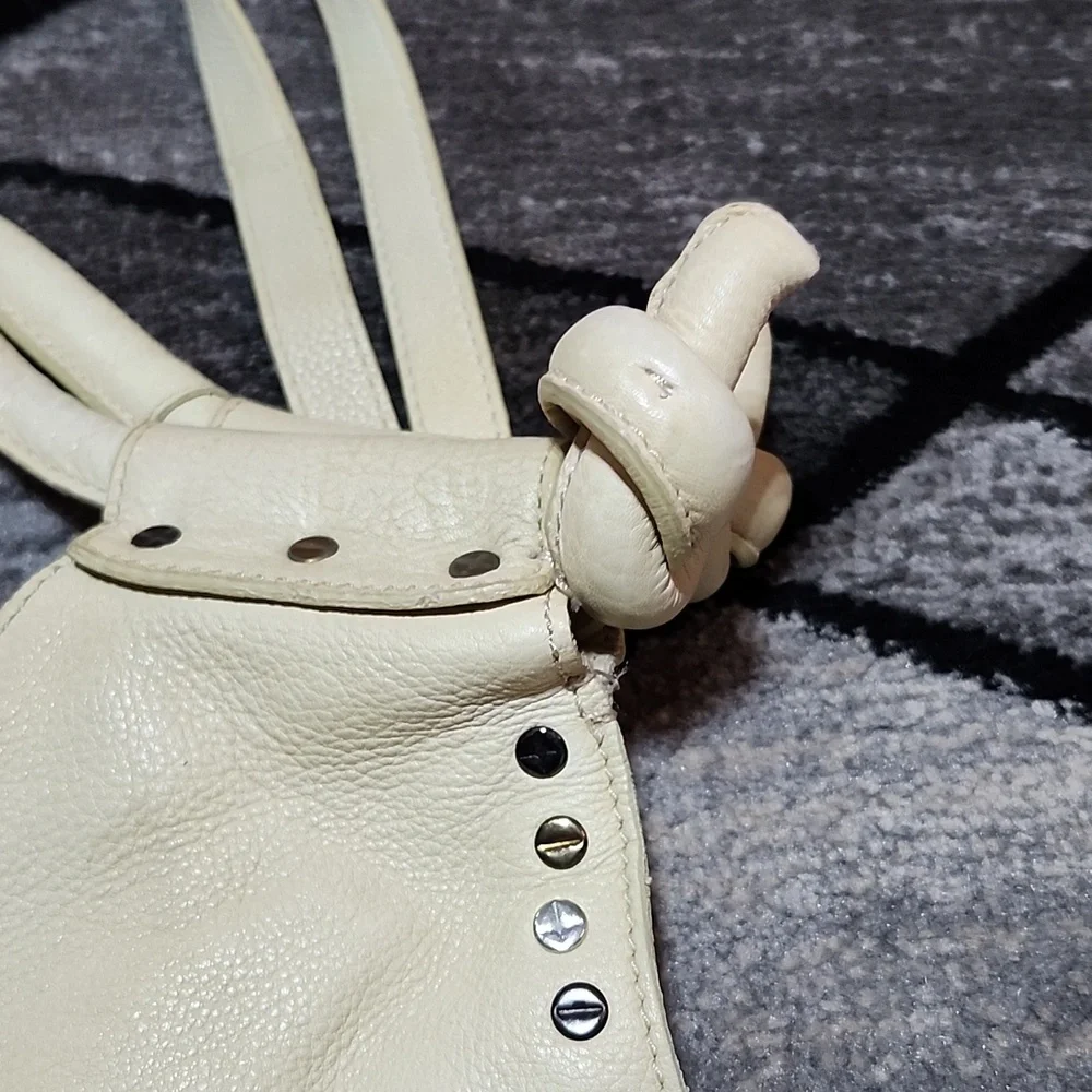 FREE PEOPLE VALENCIA STUDDED LEATHER SLOUCHY BUCKET TOTE BAG